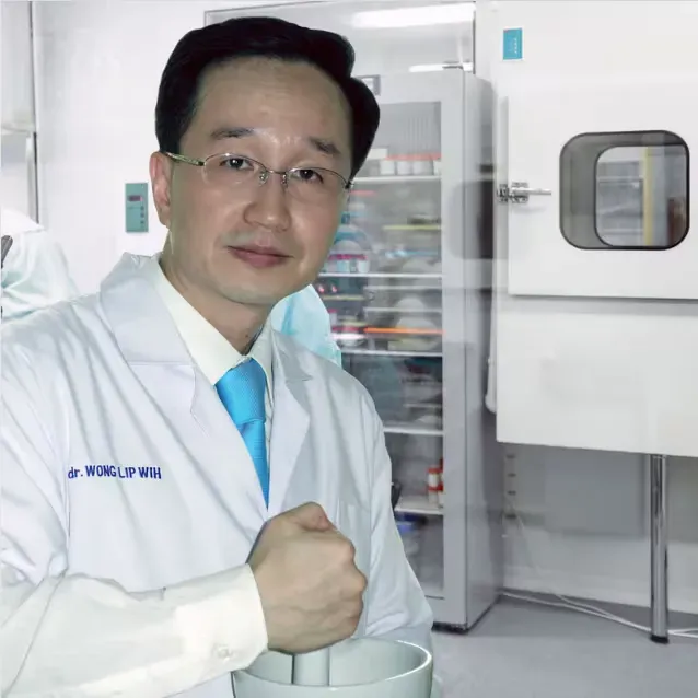Dr. Wong Lip Wih in the laboratory