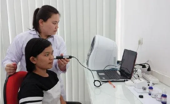 Skin measurement with volunteers